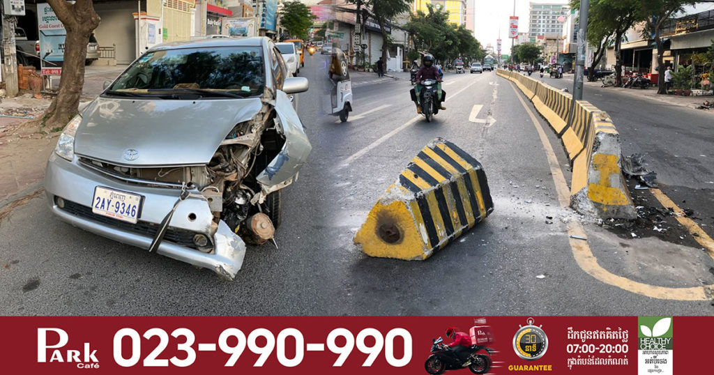 បើករថយន្តព្រូស ពន្លះទ្រូងផ្លូវរលំមួយផ្ទាំង ហៅរថយន្តមកសណ្ដោងចេញបានបន្តិចត្រូវសមត្ថកិច្ចឃាត់បានដដែល