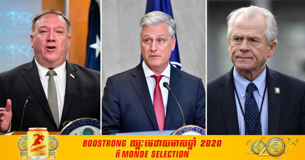 ប្រទេសចិនបានដាក់ទណ្ឌកម្មលើមន្ត្រីនៅក្នុងរដ្ឋបាលរបស់លោក ដូណាល់ ត្រាំ ចំនួន ២៨រូប ពីបទបានធ្វើឱ្យប៉ះពាល់ដល់ទំនាក់ទំនងរវាង ចិន-អាមេរិក