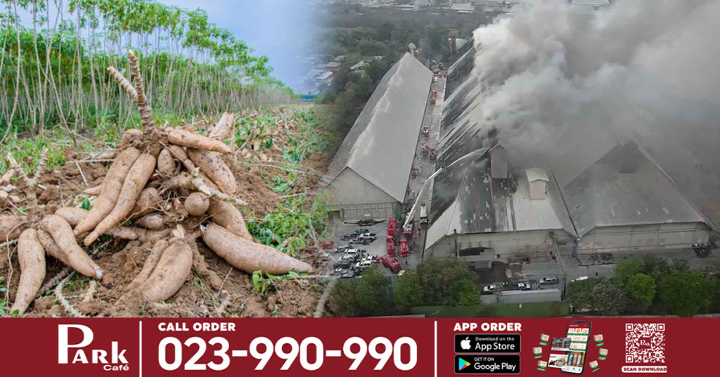 អគ្គិភ័យបានឆាបឆេះឃ្លាំងស្កុកដំឡូងមីដ៏ធំមួយនៅប្រទេសថៃ បង្កឲ្យមានមនុស្ស ៤ នាក់រងរបួស និងដុតបំផ្លាញដំឡូងមីរាប់ពាន់តោន