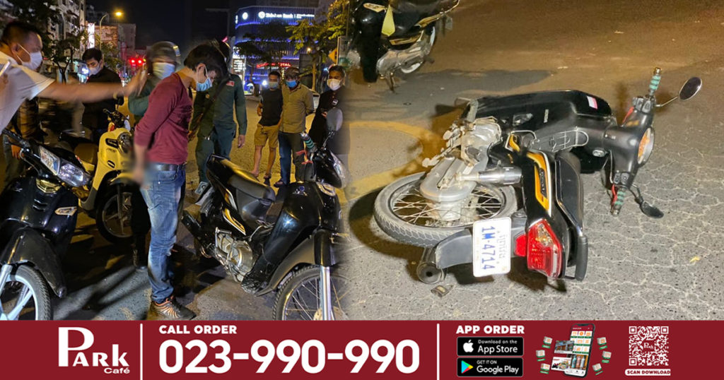 កាច់សោរ.កម៉ូតូគេបាន ហើយជិះរត់ តែត្រូវសមត្ថកិច្ច រួមជាមួយអ្នកសារព័ត៌មានជាច្រើន ប្រដេញតាមពីក្រោយ រហូតក្របួចចាប់ជាប់