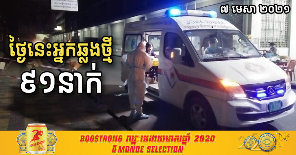ថ្ងៃនេះ បន្តរកឃើញអ្នកឆ្លងកូវីដ១៩ថ្មីបន្ថែម៩១នាក់ទៀត ភាគច្រើននៅភ្នំពេញ