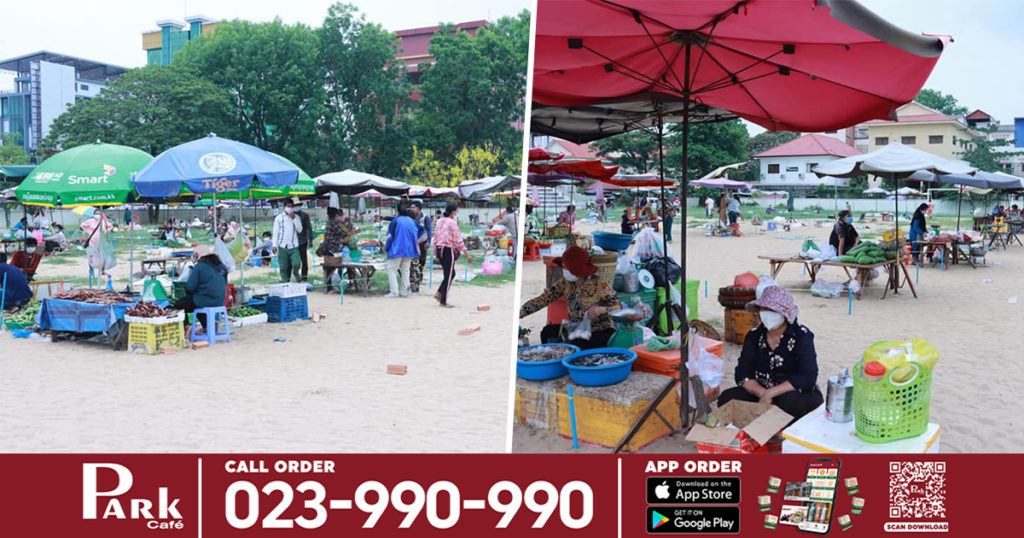 អាជ្ញាធរខេត្តកណ្តាល យកកីឡដ្ឋានក្រុងតាខ្មៅ ធ្វើជាកន្លែងឲ្យអាជីវករលក់ដូរម្ហូបអាហារបណ្តោះអាសន្ន ដោយមិនគិតថ្លៃជួល ឬភាស៊ីឡើយ