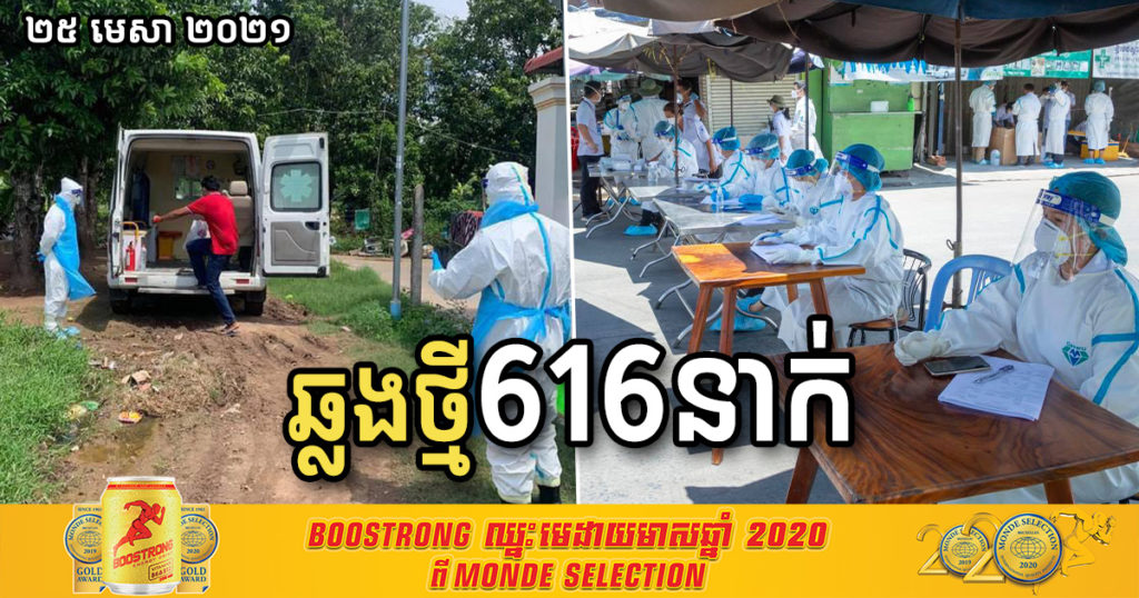 ថ្ងៃនេះ ក្រសួងបន្តរកឃើញអ្នកឆ្លងកូវីដ ចំនួន៦១៦នាក់បន្ថែមទៀត និងជាសះស្បើយ ១៩០នាក់