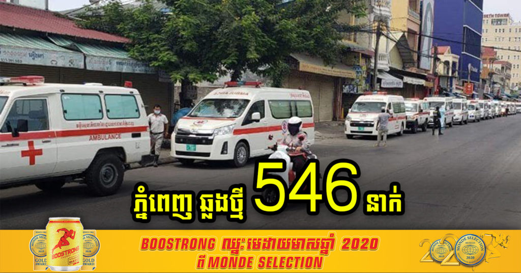 ភ្នំពេញ មានអ្នកឆ្លងថ្មី 546នាក់ បន្ថែមទៀត ខណៈអ្នកឆ្លងសរុបក្នុងព្រឹត្តិការណ៍សហគមន៍20កុម្ភៈ កើនដល់ 9426នាក់