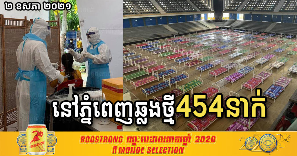 ថ្ងៃនេះ នៅភ្នំពេញ ក្រសួងរកឃើញអ្នកឆ្លងកូវីដថ្មីចំនួន ៤៥៤នាក់ទៀត