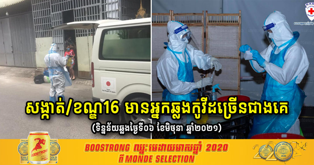ម្សិលមិញ សង្កាត់/ខណ្ឌទាំង១៦នេះ នៅរាជធានីភ្នំពេញមានអ្នកឆ្លងកូវីដ១៩ ច្រើនជាងគេ