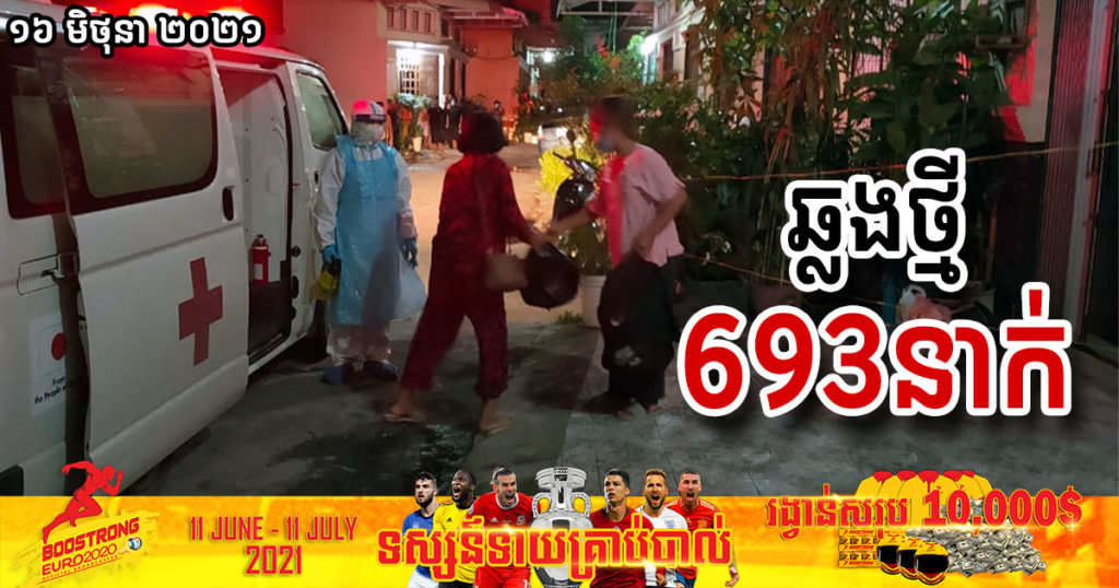 ថ្ងៃនេះ ក្រសួងបន្តរកឃើញអ្នកឆ្លងកូវីដថ្មី ៦៩៣នាក់បន្ថែមទៀត និងអ្នកជាសះស្បើយថ្មី ៧៥៤នាក់