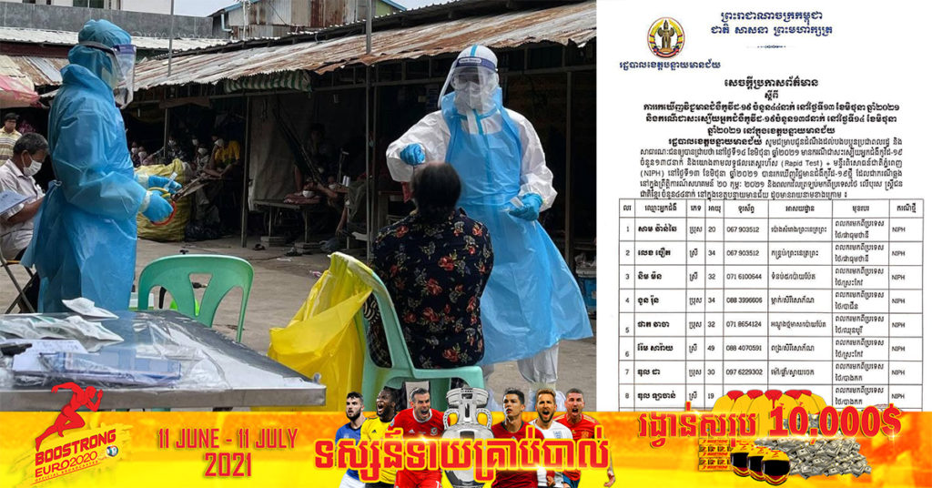 ខេត្តបន្ទាយមានជ័យរកឃើញអ្នកជំងឺកូវីដ-១៩ថ្មី ៤៤នាក់ និងជាសះស្បើយចំនួន១៣៨នាក់បន្ថែមទៀត