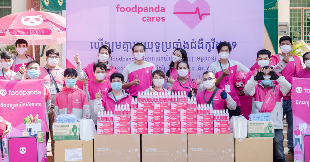 ដើម្បីចូលរួមទប់ស្កាត់ជំងឺកូវី១៩ foodpanda បានធ្វើការផ្តល់ជាគ្រឿងបរិក្ខាពេទ្យមួយចំនួនដល់ក្រសួងការងារ
