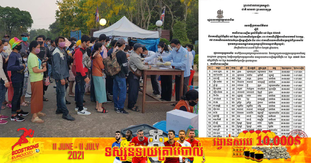 រដ្ឋបាលខេត្តឧត្តរមានជ័យ រកឃើញអ្នកជំងឺកូវីដ-១៩ថ្មី ចំនួន២៤០នាក់បន្ថែមទៀត ក្នុងនោះមានពលករខ្មែរមកពីប្រទេសថៃចំនួន ២៣៩នាក់