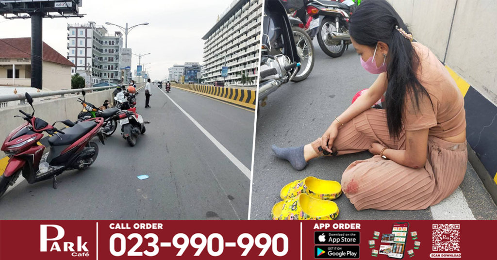 ចោរឆក់កាបូបនារីម្នាក់បានសម្រេចទាំងព្រឹក បណ្ដាលអោយរងរបួសបាក់ដងកាំ-បិតខាងឆ្វេង នៅលើស្ពានអាកាសផ្សារដីហុយ