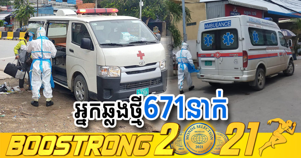 ថ្ងៃនេះ បន្តរកឃើញអ្នកឆ្លងកូវីដថ្មី 671នាក់បន្ថែមទៀត ខណៈអ្នកជាសះស្បើយ 758នាក់