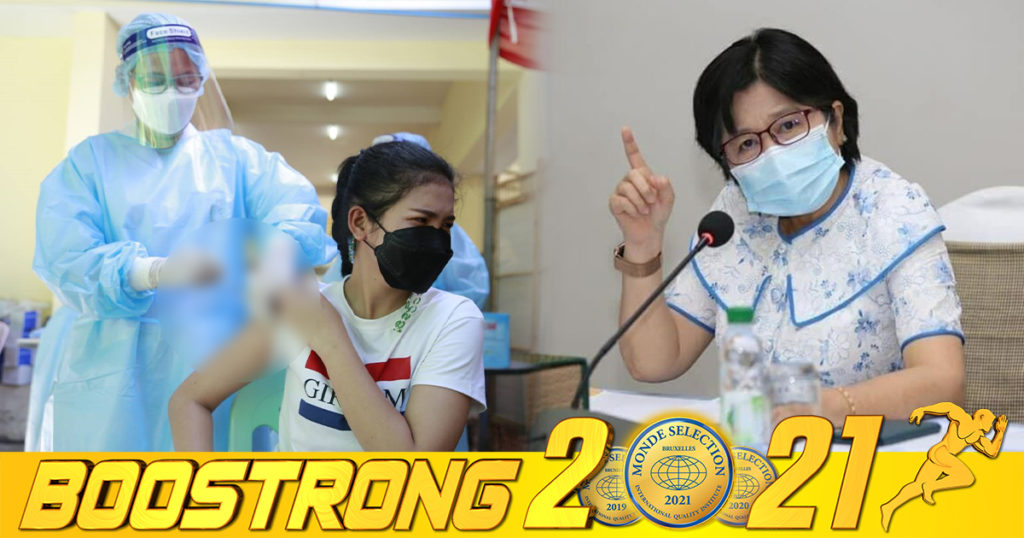 លោកជំទាវ ឱ វណ្ណឌីន បញ្ជាក់ថា ការចាក់វ៉ាក់សាំងដូសទី៣ ត្រូវមានចន្លោះពី៦ខែ ទៅ៨ខែ ដោយរាប់ចាប់ពីថ្ងៃដំបូងនៃការចាក់ដូសទី១