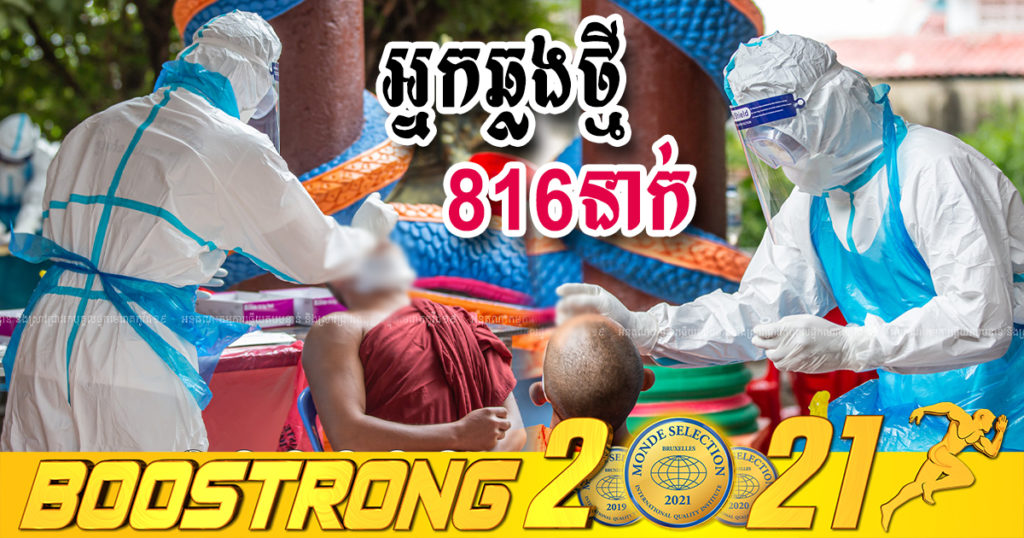 ថ្ងៃនេះ ក្រសួងបន្តរកឃើញអ្នកឆ្លងកូវីដថ្មី 816នាក់បន្ថែមទៀត ខណៈអ្នកជាសះស្បើយ 554នាក់