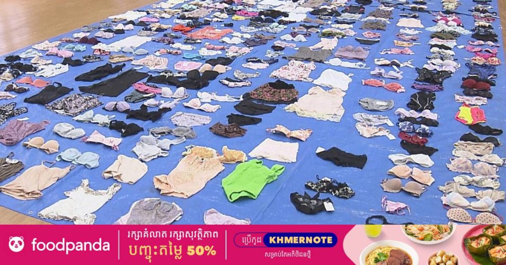 ប៉ូលិសជប៉ុនចាប់ខ្លួនបុរសម្នាក់ ដែលចូលចិត្តដើរលួចខោអាវក្នុងស្រីៗ ហើយរកឃើញខោអាវក្នុងស្រីៗរាប់រយឈុតដែលលួចបាននៅផ្ទះគាត់