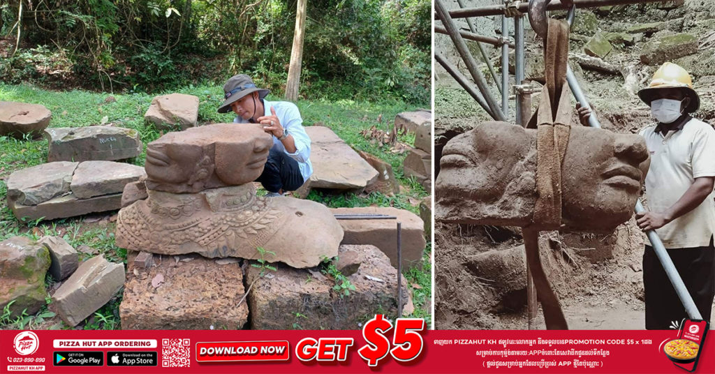 ព្រះសិរមេទេវតាព្រះភ័ក្រ្ត៤រកឃើញនៅខ្លោងទ្វារតាកាវ