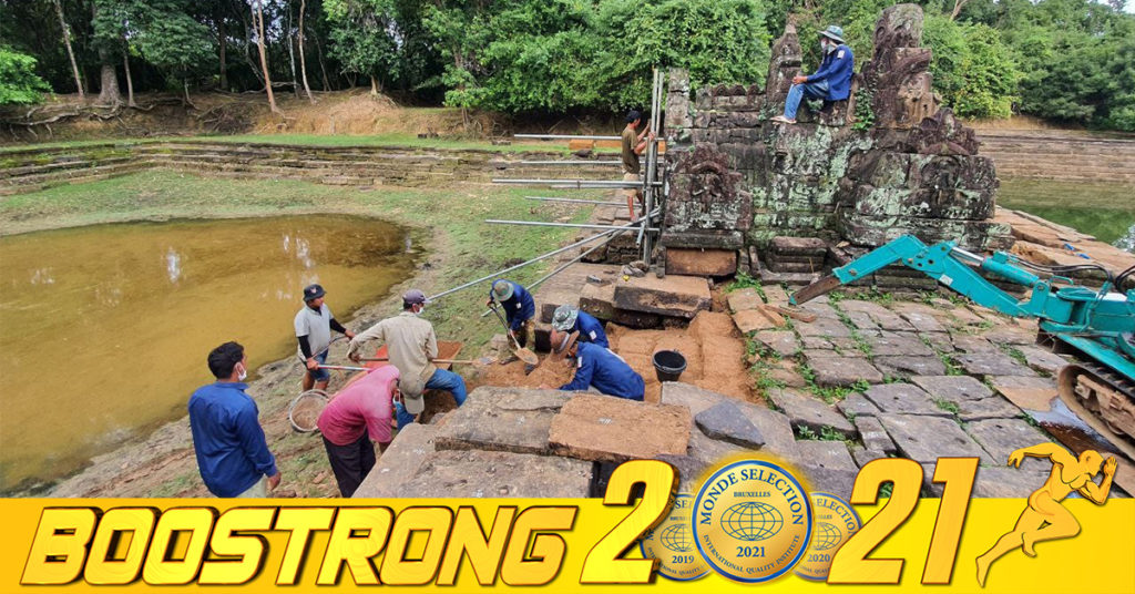 អាជ្ញាធរជាតិអប្សរា កំពុងដំណើរការជួសជុលដំបូលទបង្ហូរទឹកខាងត្បូងរបស់ប្រាសាទនាគព័ន្ធ