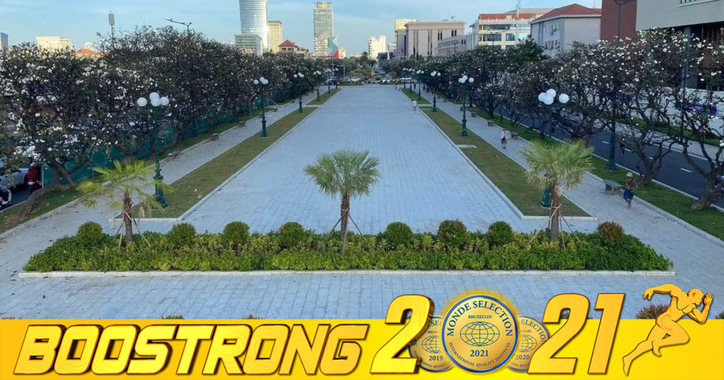 សួនច្បារនៅមុខអគារទីស្តីការក្រសួងការពារជាតិ កែលម្អសម្រេចបាន១០០ភាគរយហើយ