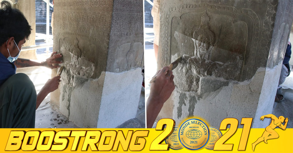 សសរចំនួន២៣នៅថែវព្រះពាន់នៃប្រាសាទអង្គរវត្ត នឹងបញ្ចប់ការជួសជុលនាដំណាច់ឆ្នាំ២០២១នេះ