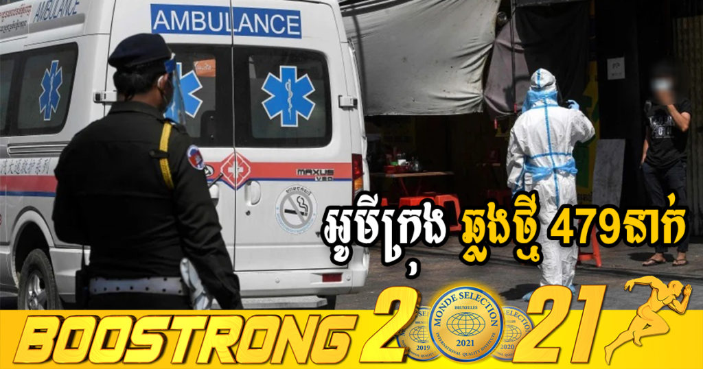 ក្រសួងរកឃើញអ្នកឆ្លងថ្មី 479នាក់ (ករណីនាំចូល 26នាក់ និងឆ្លងសហគមន៍ 453នាក់) ប្រភេទអូមីក្រុងទាំងអស់ ខណៈអ្នកជាសះស្បើយ 503នាក់