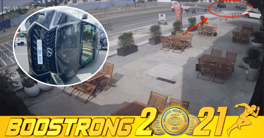 វិដេអូពីកាំមេរ៉ាសុវត្ថិភាព បង្ហាញថាឡាន Lexus 570 ត្រូវបានឡាន Lexus RX300 បុ.ក