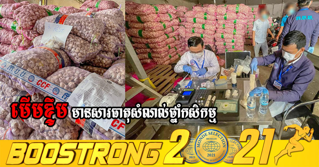 មន្ត្រីជំនាញ ចុះធ្វើតេស្តនៅឃ្លាំងស្ដុក លក់ និងចែកចាយមើមខ្ទឹមមួយកន្លែង រកឃើញសារធាតុសំណល់ថ្នាំកសិកម្ម និងផ្អាកចរាចរជាបណ្ដោះអាសន្ន