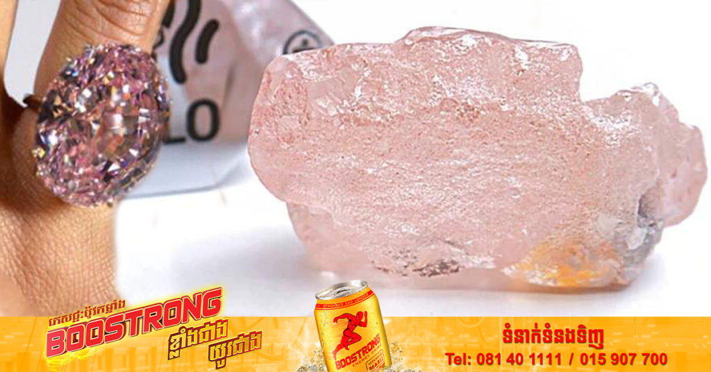 ពេជ្រពណ៌ផ្កាឈូកទម្ងន់ ១៧០ ការ៉ាត់ ត្រូវបានរកឃើញនៅប្រទេសអង់ហ្គោឡា ដែលជាពេជ្រធំបំផុតក្នុងរយៈពេល ៣០០ឆ្នាំ