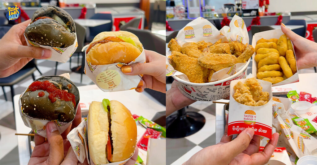 បឺហ្គឺមានច្រើនប្រភេទ តែបើចង់ញ៉ាំបឺហ្គឺធ្វើឡើងដោយកូនខ្មែរ មិនប្រើសារធាតុពណ៌ប៉ះពាល់ដល់សុខភាព អាចទៅរកបាននៅ Tastee Burger Fun Mall