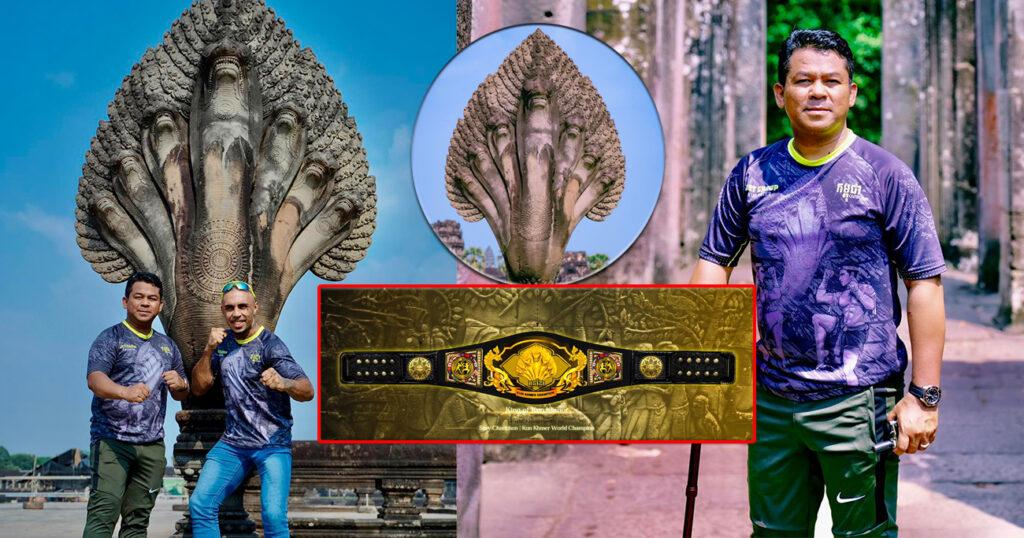 ឧកញ៉ា ស្រី ចាន់ថន ប្រាប់ពីមូលហេតុ ដែលក្រុមការងាររចនាខ្សែក្រវ៉ាត់សម្រេចចិត្តដាក់នាគក្បាល៧នៅលើពាក្យ «គុនខ្មែរ» នៅចំកណ្តាលខ្សែក្រវ៉ាត់