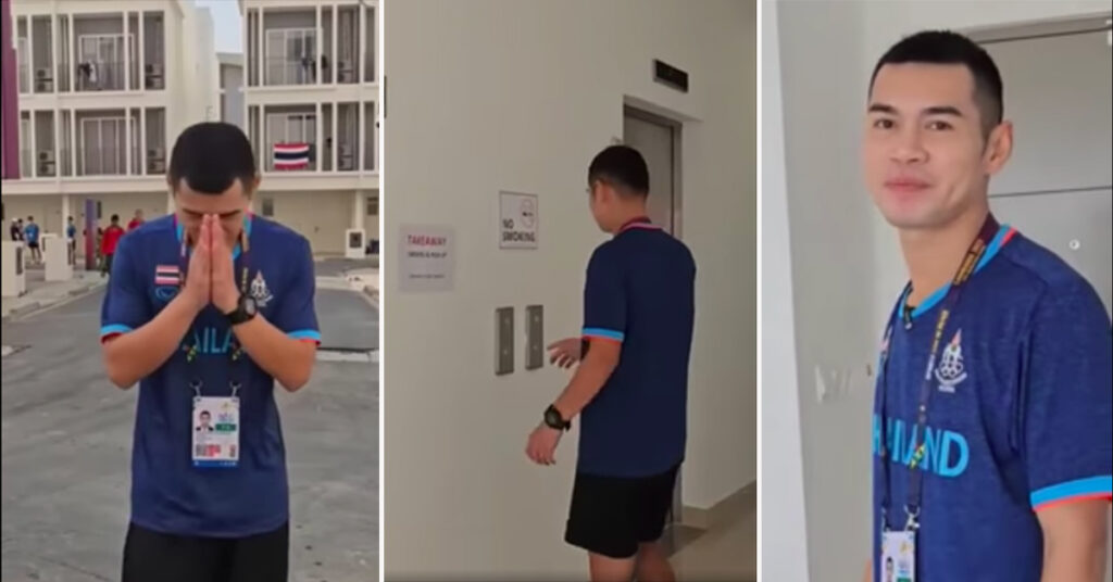 កីឡាករជម្រើសជាតិថៃម្នាក់ បានចេញវីដេអូលើកឡើងពីភូមិកីឡារបស់កម្ពុជា ដែលសារព័ត៌មានថៃខ្លះបានចោទថាធ្វើមិនទាន់រួចរាល់