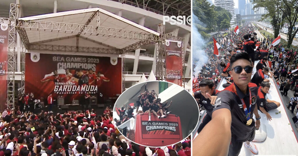 ឥណ្ឌូណេស៊ីរៀបចំក្បួនដង្ហែយ៉ាងធំ ទទួលស្វាគមន៍ជម្រើសជាតិ U-22 ដែលឈ្នះមេដាយមាសពីព្រឹត្តិការណ៍ស៊ីហ្គេម ក្រោយរង់ចាំអស់រយៈពេល ៣២ សម័យកាល