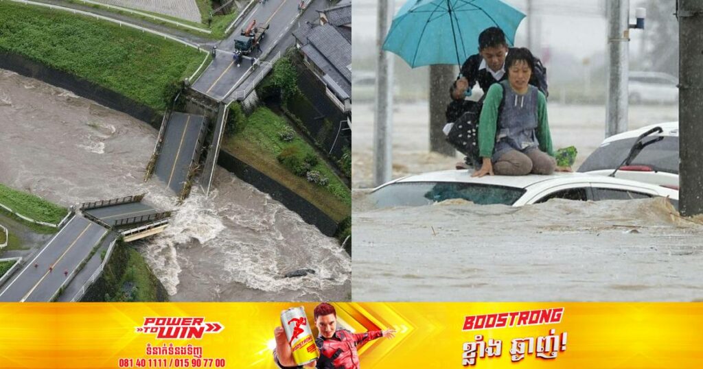 ព្យុះភ្លៀងមួយមេបានបណ្តាលឲ្យពលរដ្ឋជប៉ុនម្នាក់បាត់បង់ជីវិត ខណៈរាប់ម៉ឺននាក់ផ្សេងទៀតត្រូវបានណែនាំឲ្យធ្វើការជម្លៀសខ្លួនជាបណ្តោះអាសន្នសិន