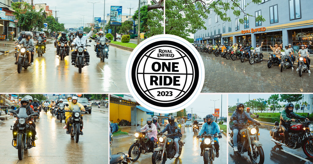 ក្រុមអ្នកជិះម៉ូតូ Royal Enfield នាំគ្នាជិះម៉ូតូទូទាំងពិភពលោកនៅតាមប្រទេសរបស់ខ្លួននីមួយៗដើម្បីប្រារព្ធកម្មវិធី “One Ride 2023” លើកទី12
