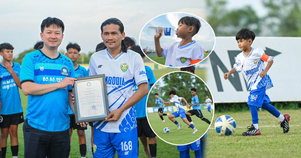 ខ្មែរ ប៊ែវើរីជីស បង្ហាញកាយវិកា ខ្មែរស្រលាញ់ខ្មែរ តាមរយៈការឧបត្ថម្ភ និងគាំទ្រវិស័យកីឡាជាហូរហែ