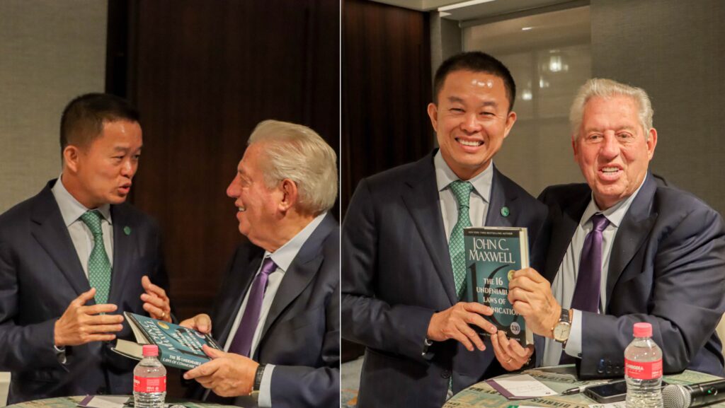 អ្នកឧកញ៉ា លាង ម៉េង ជួបផ្ទាល់អ្នកនិពន្ធល្បីឈ្មោះ លោកបណ្ឌិត John C. Maxwell នៅសណ្ឋាគារ ហៃយ៉ាត់ រីជិនស៊ី ភ្នំពេញ ចែករំលែកភាពជាអ្នកដឹកនាំ ៣ចំណុច ចេញពីសៀវភៅ «The 16 Undeniable Laws of Communication »