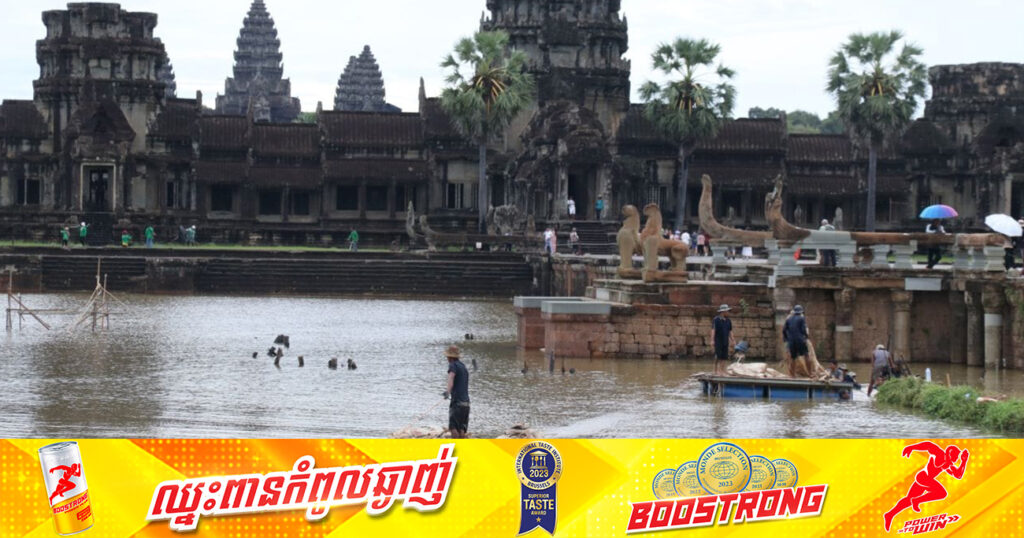 អាជ្ញាធរជាតិអប្សរា ដកទំនប់ការពារចេញពីការដ្ឋានរបស់ស្ពានហាលខាងលិចប្រាសាទអង្គរវត្ត