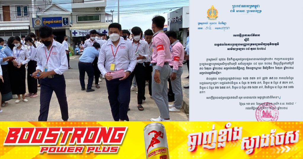 ក្រសួងអប់រំ ប្រកាស លទ្ធផលប្រឡងសញ្ញាបត្របាក់ឌុប២០២៤ បេក្ខជនជាប់និទ្ទេស A ចំនួន ២ ២១៦នាក់