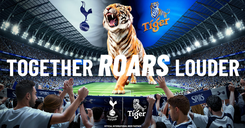 ស្រាបៀរ Tiger® បានពង្រីកដៃគូសហការក្នុងវិស័យបាល់ទាត់ជាផ្លូវការជាមួយក្លឹបបាល់ទាត់ Tottenham Hotspur