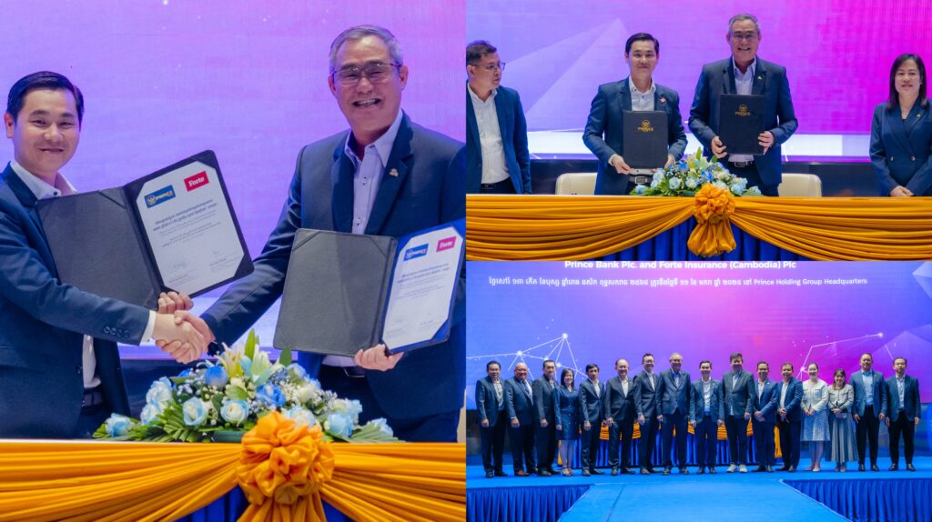 ធនាគារ ព្រីនស៍ និង ក្រុមហ៊ុន ហ្វតតេ អ៉ីនសួរឹនស៍ (ខេមបូឌា) សម្ពោធជាផ្លូវការនូវភាពជាដៃគូអាជីវកម្មប៊េងកាសួរេន ដើម្បីលើកកម្ពស់សេវាហិរញ្ញវត្ថុ និងសេវាធានារ៉ាប់រងទូទៅនៅក្នុងប្រទេសកម្ពុជា