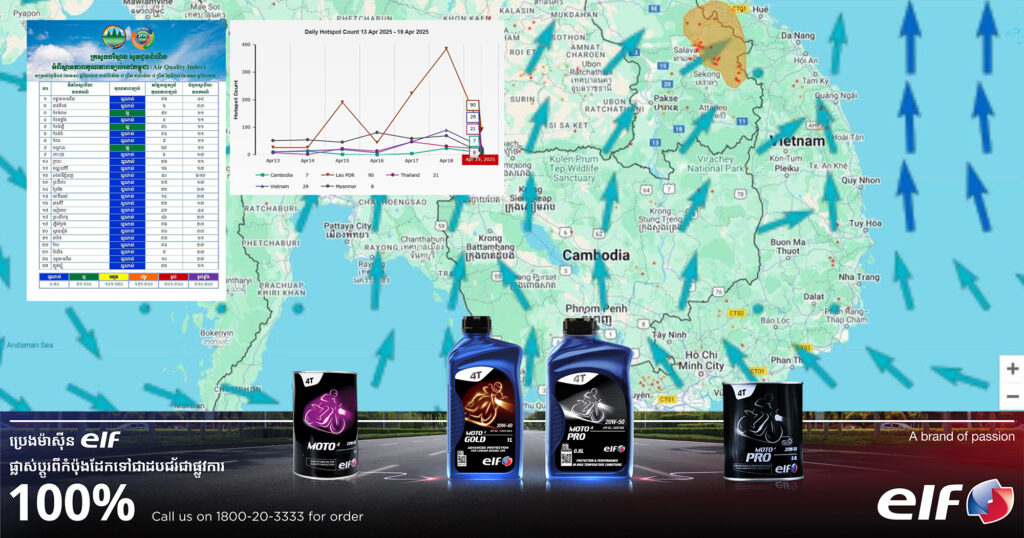 ក្រសួងបរិស្ថាន ជូនដំណឹងអំពីស្ថានភាពសន្ទស្សន៍គុណភាពខ្យល់ (Air Quality Index) គឺ «ល្អណាស់»