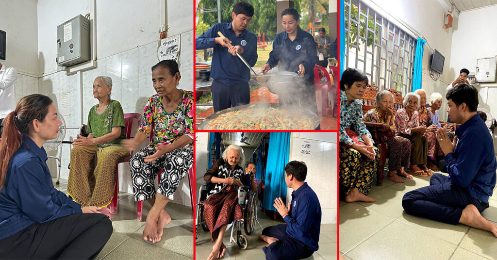 គោរពស្រឡាញ់អ្នកម្ដាយទូទាំងប្រទេស! ក្នុងថ្ងៃ «ទិវាគុណអ្នកម្ដាយ» លោកឧកញ៉ា ឡេង និមល និង ឧកញ៉ា ឡេង  បញ្ចពណ៌ជួបសំណេះសំណាលសួរសុខទុក្ខដល់ជីដូនចាស់ជរា ដែលស្នាក់អាស្រ័យនៅក្នុងមណ្ឌល