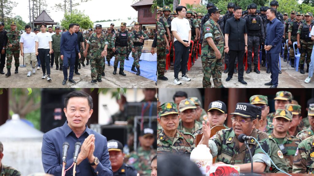 ស្មារតី ខ្មែរ ជួយ ខ្មែរ ថ្នាក់ដឹកនាំកំពូល ជីប ម៉ុង ចុះឧបត្ថម្ភថវិកាសរុប ៤០ ម៉ឺនដុល្លារផ្ទាល់ និងភេសជ្ជៈ ៥០០០ កេស ជូនកងទ័ពជួរមុខឈរជើងនៅព្រំដែនខេត្តព្រះវិហារ