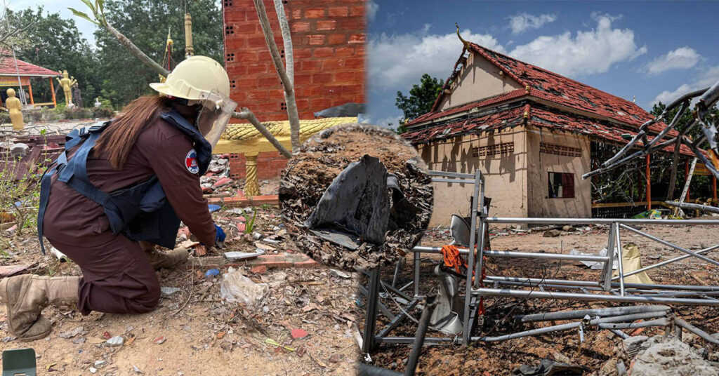 អង្គភាពស៊ីម៉ាក់ បានរកឃេីញភស្តុតាងដែលអាចបញ្ជាក់ច្បាស់ថា វត្តតាមាន់សែនជ័យត្រូវបានពួកទ័ពអាកាសសៀម ប្រេីប្រាស់យន្តហោះF-16 ទម្លាក់គ្រាប់បែកប្រភេទMK-82