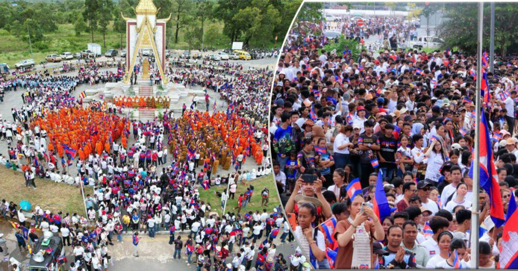 ព្រះសង្ឃ ថ្នាក់ដឹកនាំខេត្ត មន្រ្តីរាជការ និងពលរដ្ឋជាង ២ម៉ឺននាក់ នៅខេត្តកោះកុង និមន្ត និងចូលរួមហែក្បួនធម្មយាត្រាដើម្បីសន្តិភាព និងគាំទ្របទឈប់បាញ់រវាងកម្ពុជា និងថៃ