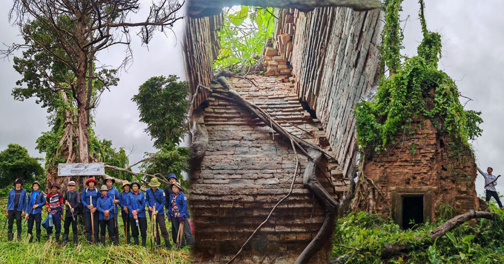 អាជ្ញាធរជាតិអប្សរា សម្អាតបរិវេណប្រាសាទក្ងោកគ្រៀវ ជាប្រាសាទដែលប្រជាពលរដ្ឋ ប្រទះឃើញនៅស្រុកស្វាយលើ ខេត្តសៀមរាបនាពេលកន្លង