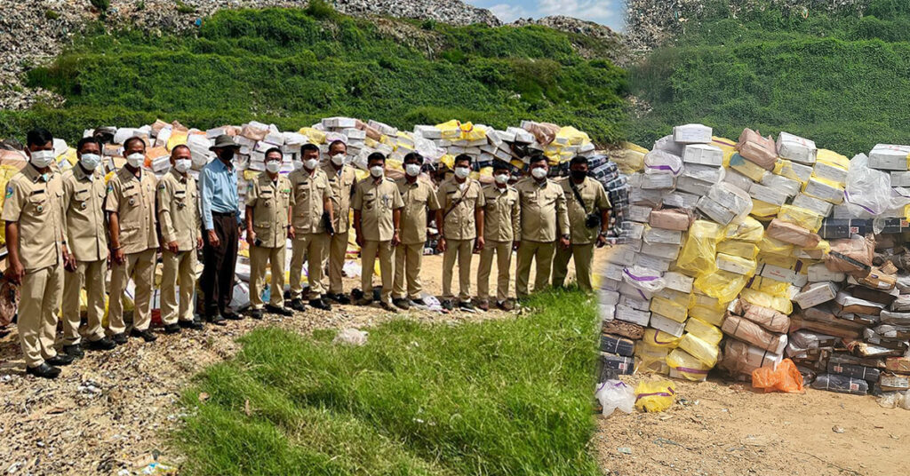 សមត្ថកិច្ចជំនាញ បានដុ-តកម្ទេចសាច់បង្កកខូចគុណភាព ដោយដកហូតពីទីតាំងស្តុកសាច់បង្កកចម្រុះ ២កន្លែង និងពីរថយន្ត ១គ្រឿង ចំនួន ២៦,១៦០គីឡូ