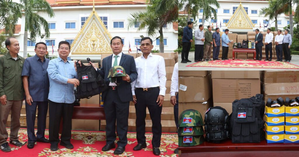 អភិបាលខេត្តពោធិ៍សាត់ អញ្ជើញទទួលសម្ភារយោធា ពីសប្បុរសជនដើម្បីផ្តល់ជូនវីរកងទ័ពកំពុងឈរជើងការពារខ្សែបន្ទាត់ព្រំដែន