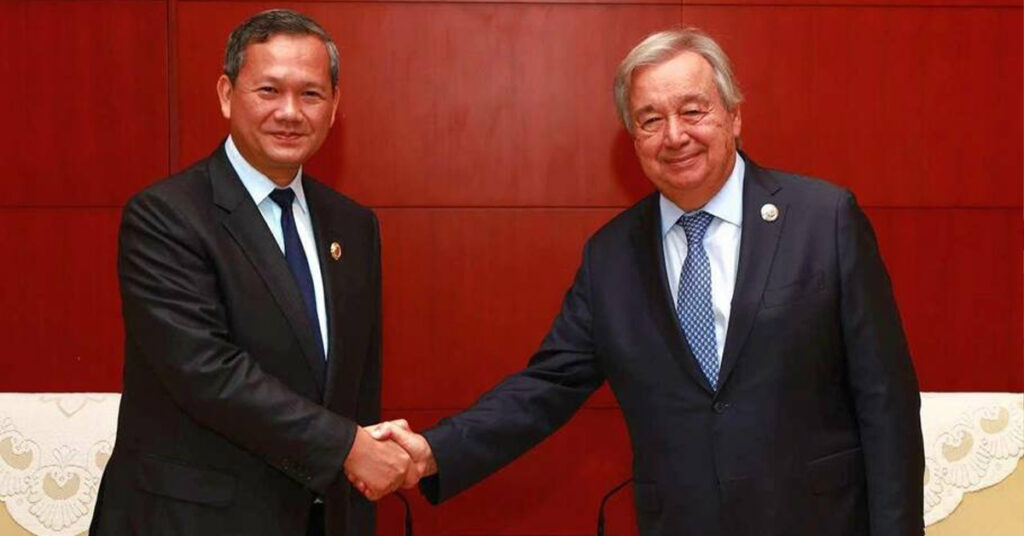 អគ្គលេខាធិការអង្គការសហប្រជាជាតិ ទទួលយកសំណើរ ក្នុងការជំរុញឱ្យកម្ពុជា-ថៃ ជៀសវាងការប្រើប្រាស់កម្លាំងយោធា ដើម្បីដោះស្រាយបញ្ហាព្រំដែន ដែលមិនទាន់ដាច់ស្រេច