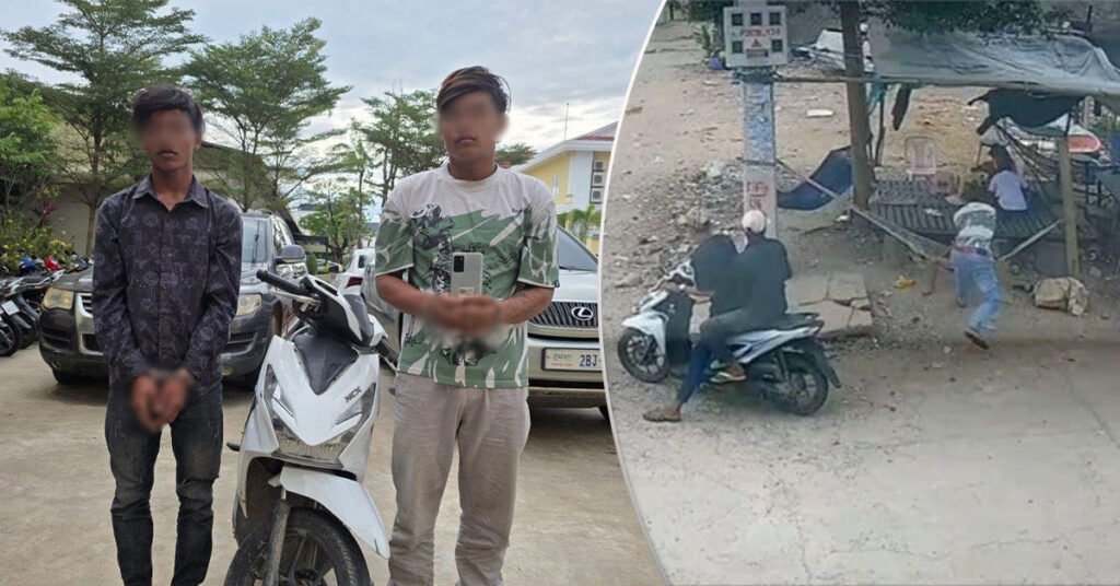 សមត្ថកិច្ច ឃាត់ខ្លួនជនសង្ស័យ ២នាក់ ក្នុងចំណោមបក្ខពួក ៣នាក់ ដែលធ្វើសកម្មភាពឆ-ក់ទូរស័ព្ទ ពីក្មេងកំពុងដេកលេងទូរស័ព្ទក្នុងអង្រឹង នៅខណ្ឌពោធិ៍សែនជ័យ