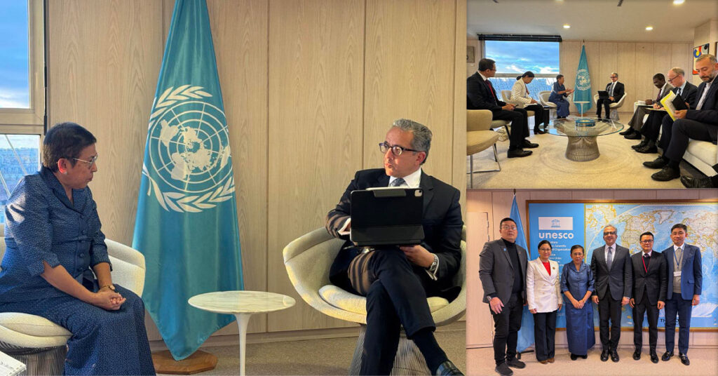 រដ្ឋមន្រ្តីក្រសួងវប្បធម៌ និងវិចិត្រសិល្បៈ លើកឡើងពីកង្វល់របស់កម្ពុជាជម្រាបជូនអគ្គនាយកអង្គការយូណេស្កូ ចំពោះការសាងសង់ចម្លងប្រាសាទអង្គរវត្តរបស់ប្រទេសជិតខាង